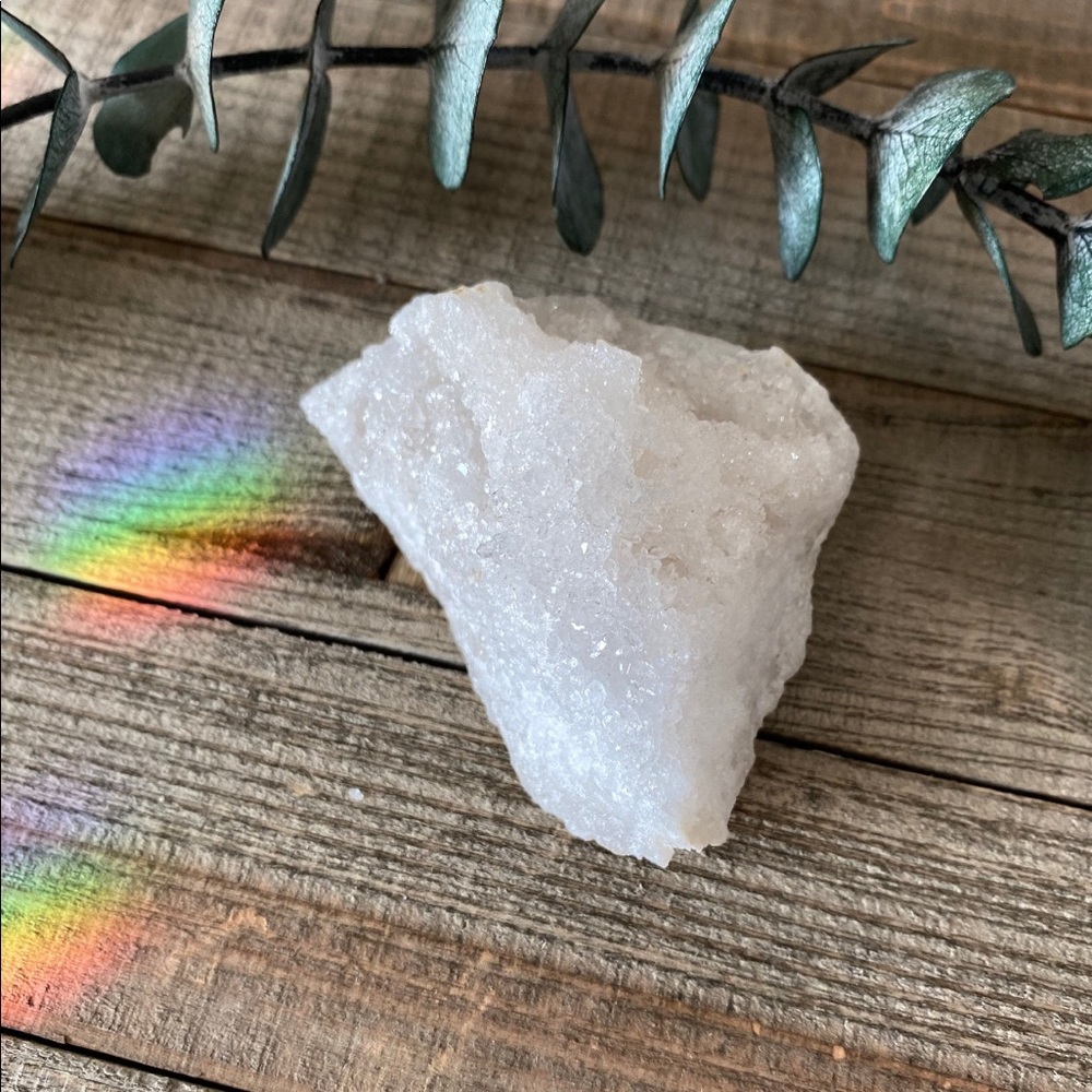 White Moroccan Snow Druzy Crystal Cluster • OOAK Raw Stone Specimen